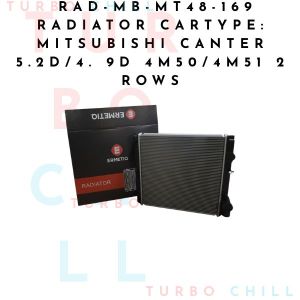 RAD-MB-MT48-169 RADIATOR CARTYPE: MITSUBISHI CANTER 5.2D/4. 9D 4M50/4M51 2 ROWS