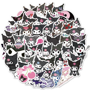 50 PCS seri GAYA LUCU Sanrio Kuromi stiker untuk Buku Tempel/Buku Harian/HP/Dekorasi Laptop/Sticker Helm Tahan Air Vinil/Stiker Tablet Ponsel stiker tahan air berperekat