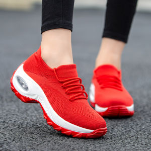 Black Rubber Shoes For Women On Sale Korean Style Fashion Sneakers for Lady Low Cut Sport Shoes Air Cushion Comfortable Running Shoes