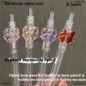[COD] yixiayun 1 4PCS 0.5 0.7mm 2B Refill Cute Automatic Pencils Kawaii Transparent Color Bowknot Mechanical Pencil School Office Supplies Stationery