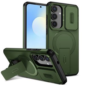For Samsung Galaxy S25 FE 5G Case  Stand Holder Armor For Magsafe Wireless Charge Case For Galaxy S25FE Bracket Cover