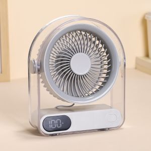 MINIFELE 262 5 Speed Desk Fan Silent Rechargeable USB Fan Long Lasting 90° Adjustable Angle Mini Desk Cooling Fan Home Office Use