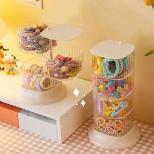 GOODOO Rotatable With Cover Desktop Organizer Hairpin Ring Storage Case Makeup Storage Rack Jewelry Storage Box Bracelet Earring Holder