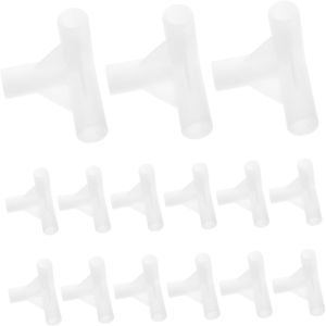 20pcs Tee Canopy Parts 3/8 Push to Connect Fittings 3 Way Tent Pole Connector Tent Pole Repair Joints Gazebos Tent Connectors White Plastic Outdoor Awning