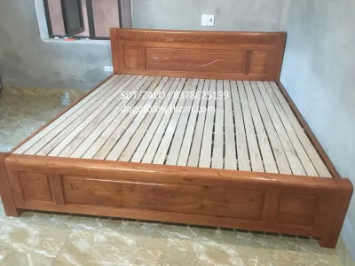 giường ngủ gỗ xoan đào 1m8x2m ảnh thực tế 100%