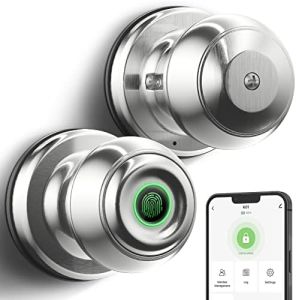 Smart Door knob Fingerprint Door Lock Smart Lock Biometric Door Lock Spherical Fingerprint Door knob with App Control For Bedrooms Cloakroom Apartment Office Hotels
