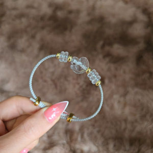 Vòng ngũ điếu hồ ly Thạch Anh Trắng dây cáp freesize cho mệnh Kim và Thuỷ - Phong Thuỷ TUDO