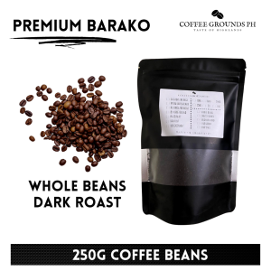 Coffee Beans - Premium Barako Dark Roast 250g | Organic Coffee in Resealable Pouch | Freshly Roasted Coffee Beans