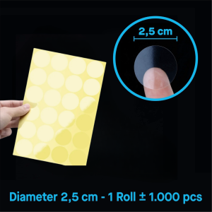 1000 Buah Label Segel Transparan Stiker Vinyl Bulat Stiker Vinyl Bulat Transparant Paket Bendar Segel Polos Stiker Vinyl Bulat 2.5/4/5cm Untuk Etiket Dan Pembungkusan