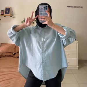 Kemeja Oversize Linen Olivia Shirt Kemeja Polos Oversized Kemeja Linen Kemeja Basic Wanita Oversize Premium