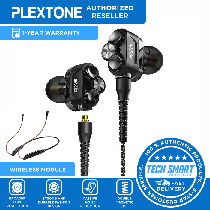PLEXTONE DX6 Bluetooth Wireless 3 Hybrid Drivers Detachable Headphones Noise Reduction In Ear Earphones Lazada PH