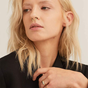 🔥Non Piercing Nose Ring Alloy Fake Magnetic Horseshoe Non Piercing Hoop Lovelylifefu COD