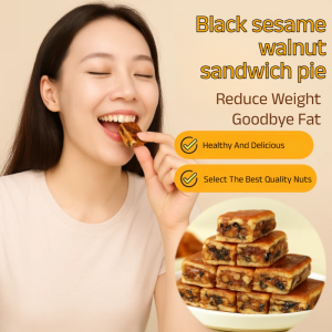 Fig Black Sesame Walnut Pie Sandwich Individually Packaged Dried Nuts Candied Fruit Specialty Healthy Snacks for Pregnant Women健康无花果黑芝麻核桃蜜饯