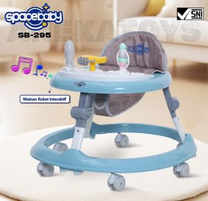 Baby Walker Spacebaby SB259 dengan Musik Lampu dan Mainan Roket Interaktif