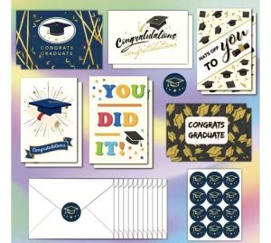 【SG Stock】Graduation Greeting Cards Set Congratulation Note Cards with Envelopes & Stickers