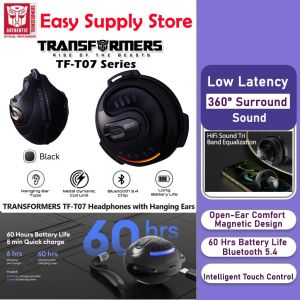 Original TRANSFORMERS TF-T07 Ear Hook Wireless Bluetooth 5.4 OWS Earphones Low Latency Headphones Sport Gaming Earbuds