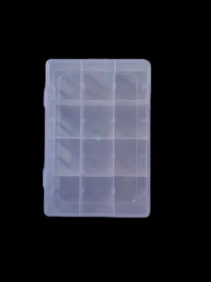 Kotak Penyimpanan Serbaguna 12 Sekat Ukuran 19.5 x 13 x 3.5 cm Box Organizer Perhiasan Manik Obat