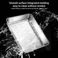 Stainless Steel fresh-Keeping Box With lid Refrigerator Storage Box Steamed fish Grilled Fish  Dish fruit Plate保鲜盒冰箱收纳盒. 