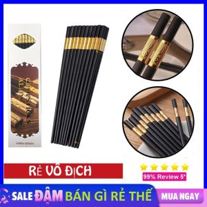 Bộ 10 đôi Đũa Xoắn 2 Đầu  Đũa ăn Phíp đen đũa ăn xoắn 2 đâu cao cấp  Chống Trơn - Chống Trượt - Chống Mốc - Bền Mầu