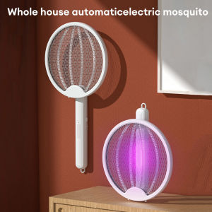 SG Local Stock4 In 1 Electric Mosquito Racket Foldable USB Rechargeable Mosquito Lamp Light Wave Electric Insect Killer