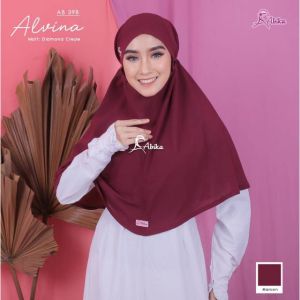 Baru Hijab Abika Alvina AB 398 Kerudung Instan Tali Daily Diamond Crepe Premium