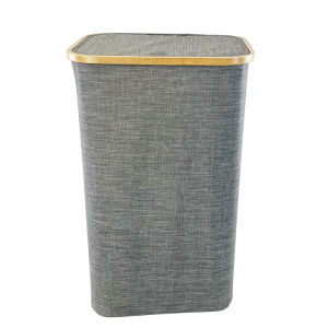 LZD  Japanese Style Bamboo Wood Laundry Basket Bedroom with Inner Bag Foldable Dirty Clothes Storage Basket Bathroom with Lid Large Size Dirty Clothes Basket