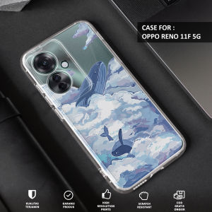 Case OPPO RENO 11 F 5G Motif PAUS OCEAN Clear Softcase Bening Tebal Casing Hp RENO11 F 11F CK