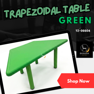 Adjustable Trapezoid Classroom Kindergarten Table TZ-06604 | Meja Sekolah Tadika Trapezoid