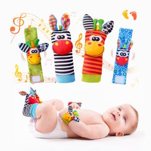 Baby wrist rattle foot detector toy set baby rattle socks arm hand bracelet foot leg ankle socks newborn baby gift for boys and girls