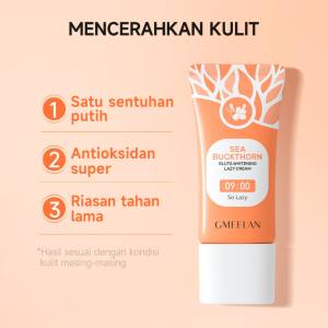 GMEELAN 2 in 1 GMEELAN Orange Exfoliating Gel 50g Face Whitening +Gmeelan Gluta Whitening Lazy Cream Day Cream Night Cream Pemutih Whitening