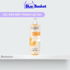 Gel Rửa Mặt Evoluderm Pháp 500ml Chiết Xuất Cam Giàu Vitamin C Giúp Thanh Lọc Làm Sạch Da & Dưỡng Ẩm Da