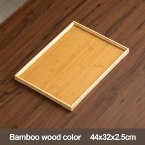 MASTERYX Rectangular Bamboo Wooden Tray Retro Style Natural Bamboo Food Storage Trays Decorate Tray Wooden Tray Home