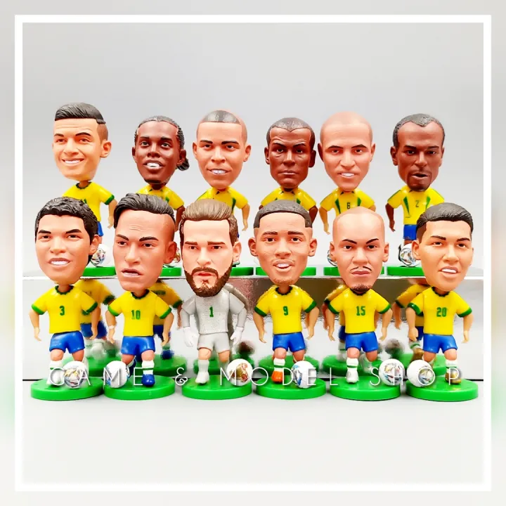 ฟิกเกอร์ขนาดเล็ก Soccerwe โมเดลนักฟุตบอล ทีมชาติบราซิล สูง 6.5 ซม. ตุ๊กตานักบอล นักเตะ ตกแต่งเค้ก ฟิกเกอร์ Model football soccer figure