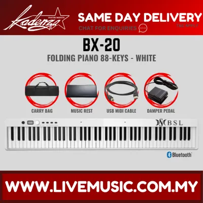 BSL BX-20 88 Keys Folding Piano Semi Weighted Keyboard With Bluetooth - White ( BX 20 / BX20 )