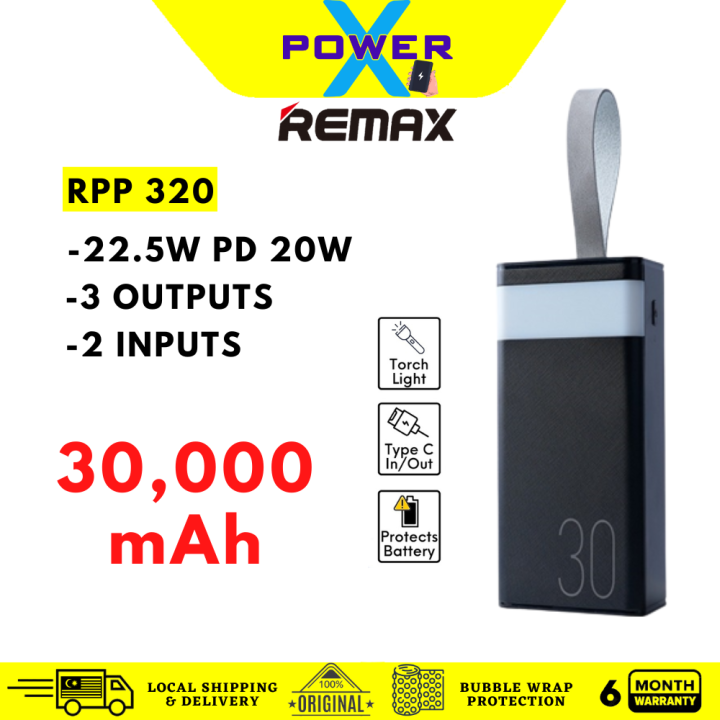 REMAX RPP-320 30000mAh Large Capacity High Speed Powerbank 3 Outputs 2 ...