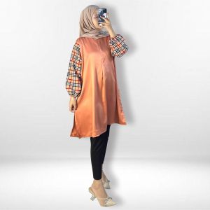 Tunik Busui Polos Kombi Kotak 133 NONYFASHION