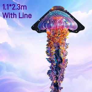 Jellyfish Kite for Kids Long Tail Kite with 50M String Ripstop Outdoor Flying Toy Children Toy
