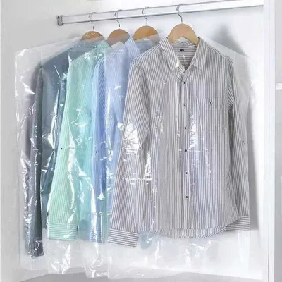 10-100PCS Plastic Transparent Dust Cover Garment of Clothes Hanging Pocket Storage Bag Wardrobe Hanging Clothing