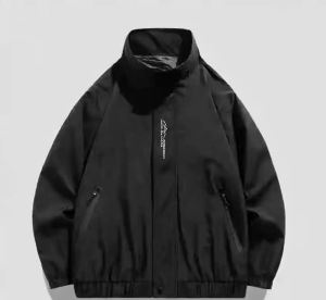 Spring Autumn New Baseball Collar Short Loose Solid Color Jacket Men Business Casual Thin Coat Trend Windbreaker Zipper Jacket2026