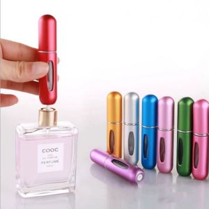 PTK52 Portable Travel Aluminum Electrochemical Material Perfume Bottle Perfume Bottled Separately Press Spray Perfume Sample Bottle