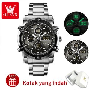 OLEVS Jam Tangan Pria Original 1106 Terbaru 2024 Anti Air Stainless Steel Anti Karat Mewah Bercahaya