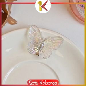 SK-C1136 Jepit Rambut Kupu Kupu Mini 3D Transparan Korean Style / Jepitan Hologram Butterfly Clip
