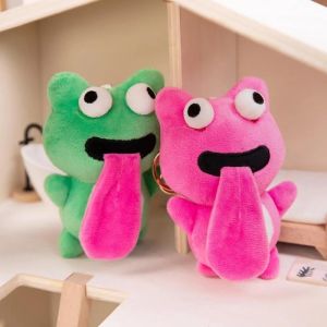 Móc Khóa Ếch Đáng Yêu Hít Nam Châm Có Thể Kéo Lưỡi Balo Cho Cặp Đôi