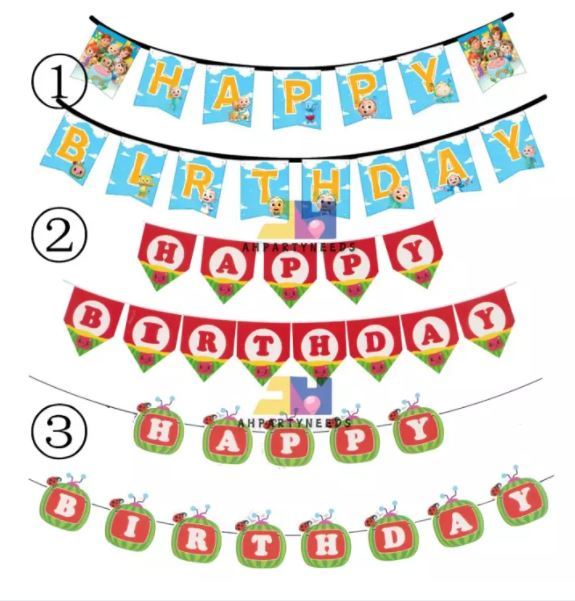 Cocomelon Happy Birthday Letter Banner for Decoration Birthday Party ...