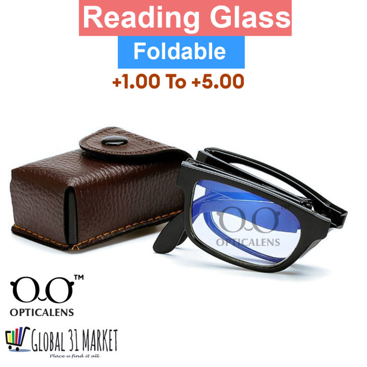 Foldable Reading Glasses Plastic with leather Case , Auto Focus Ready