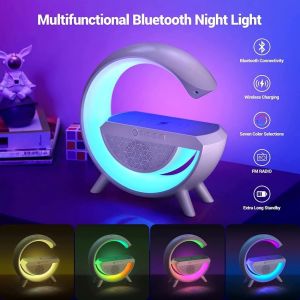 Audio Ambient light 15w Wireless Charger Smart Home Atmospheric Lamp LED light Multifunct RGB Night Light Desk Lamp Bluetooth Speaker FHLC