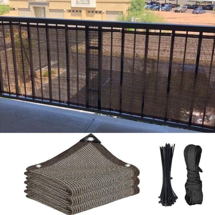 Coffee Privacy Fence Balcony Sun Shade Cloth Shades Mesh Outdoor Patio ...