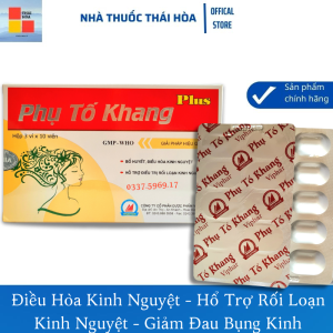 Phụ Tố Khang Plus - Điều Hòa Kinh Nguyệt - Hổ Trợ Rối Loạn Kinh Nguyệt - Giảm Đau Bụng Kinh Hộp 30V
