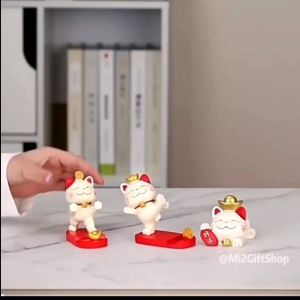 📣Mobile Phone Holder DIY Bakery Cake Garden Mobile Phone Holder Lucky Cat for Gift Feng Shui Fortune Decoration 烘培蛋糕电话支架花园自创意招财猫风水送礼摆设家里公司店