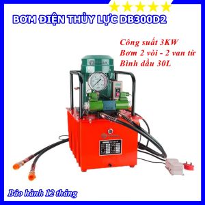 Bơm Điện Thủy Lực DB300D2 - Công Suất 3kW - 2 Vòi Van Từ - Bình Dầu 30L - Bảo Hành Toàn Quốc 12 Tháng